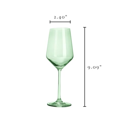 Green Colored Wine Glass Set (6 Count)