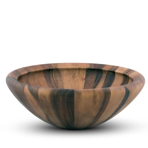 Acacia Wood Salad Bowl (6" Tall x 16" Diameter)
