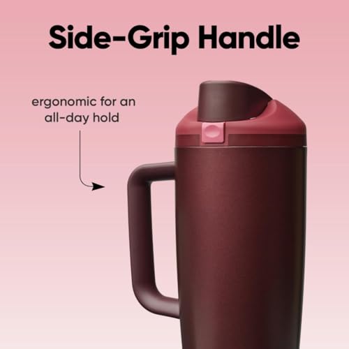 FreeSip Tumbler Stainless Steel Water Bottle 40 oz Black Cherry (Black Cherry / 40 Ounces)