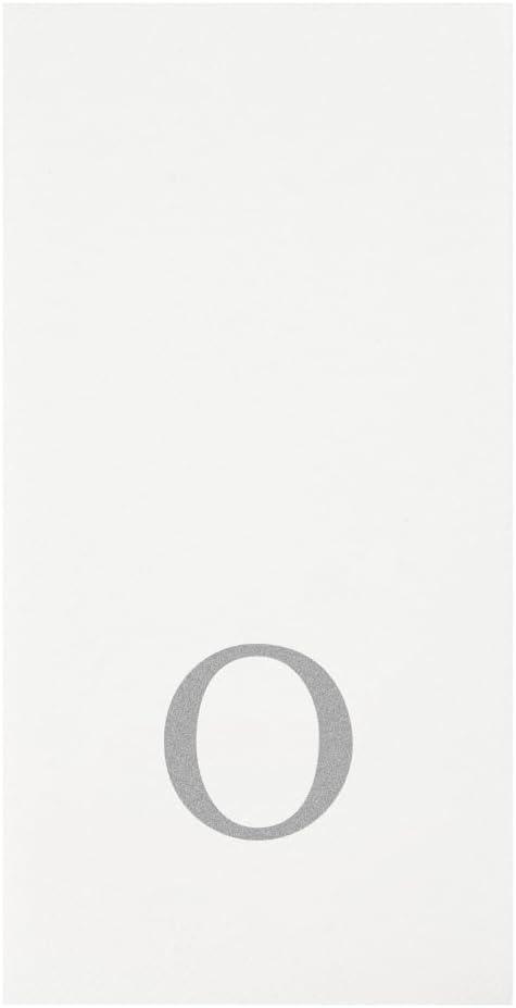 Luxenap 15.8 X 7.9 Inch Linen-Feel Guest Towels, 2000 Lettered Hand Towels - Silver Letter 'O', Sans Serif Font, White Paper Dinner Napkins, airlaid, For Restrooms And Tables - Restaurantware
