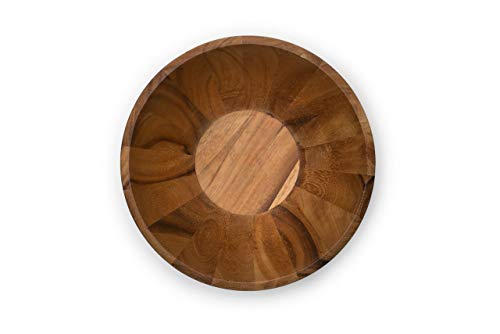 Acacia Wood Salad Bowl (12" Extra Large Madera Salad Bowl)