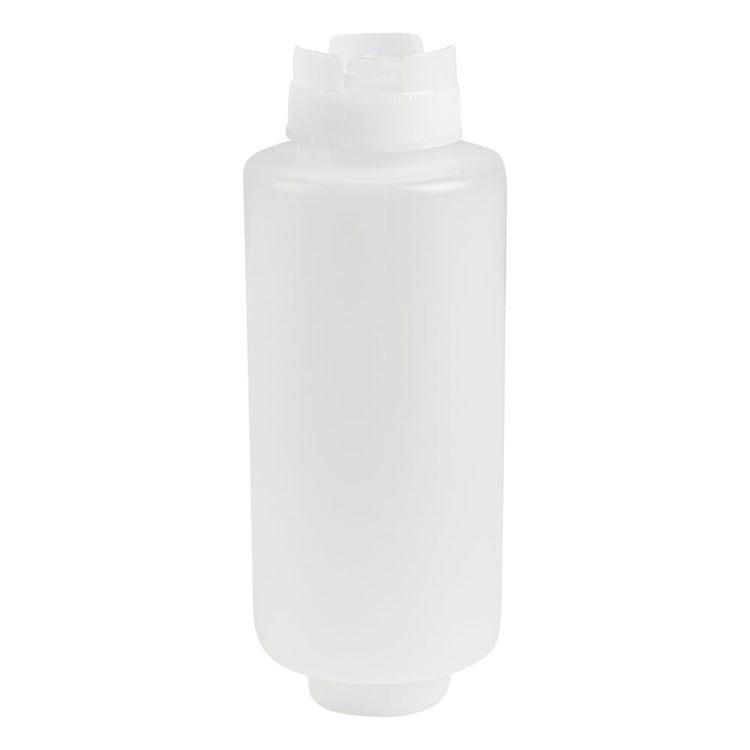 32oz. FIFO Inverted Plastic Squeeze Bottle with Refill and Dispensing Lids