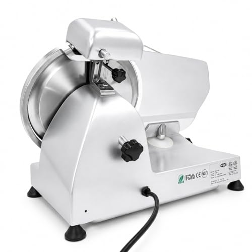 10" Electric Meat Slicer with Bread Slicing Attachment (Stainless Steel)