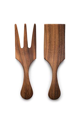 Acacia Wood Salad Utensil Set (10" Large Farmhouse Salad Utensil Set)