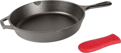 Pre Seasoned Cast Iron Skillet with Hot Handle Holder (Skillet with handle holder / 10.25-inch)