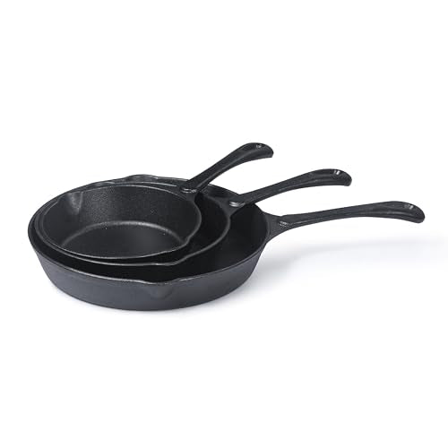 3 Piece Cast Iron Skillet Set (6", 8", 10" Skillet Set)