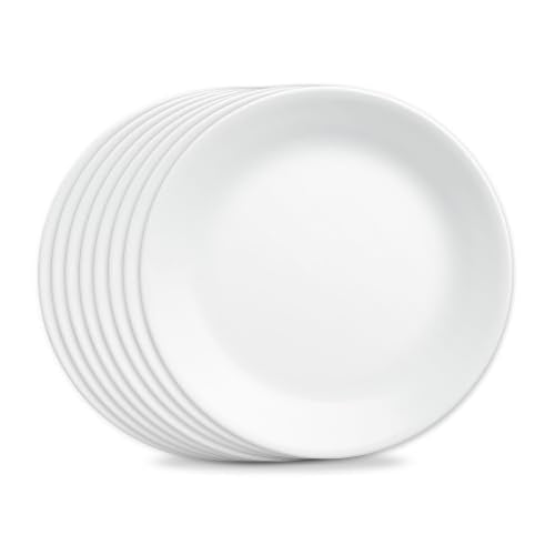 Vitrelle 8 Piece Dinner Plates Set Triple Layer Glass and Chip Resistant (10.25" Dinner Plates)