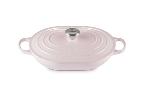 Enameled Cast Iron Oval Casserole with Lid