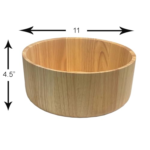 Woodard & Charles Rubberwood 11" Salad Bowl with Servers (11" x 4" Rubberwood Bowl with Servers)