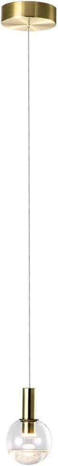 VONN Lighting Sienna VAP2181BRS 5" Integrated LED ETL Certified Height Adjustable Pendant Light with Globe Shade, Brass