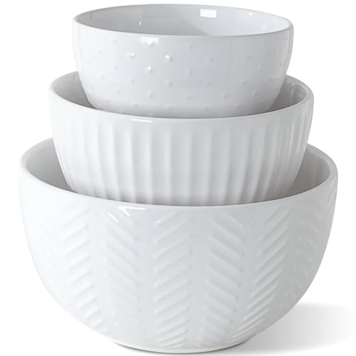Ceramic Mixing Bowls Set (White)