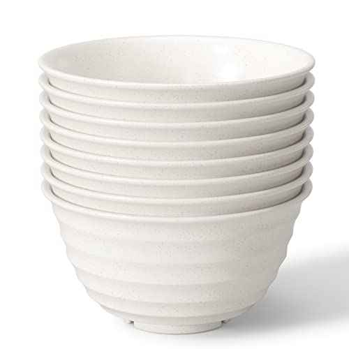 Unbreakable Cereal Bowls 30 OZ Ramen Bowl Microwave and Dishwasher Safe BPA (Beige / 30 Oz)