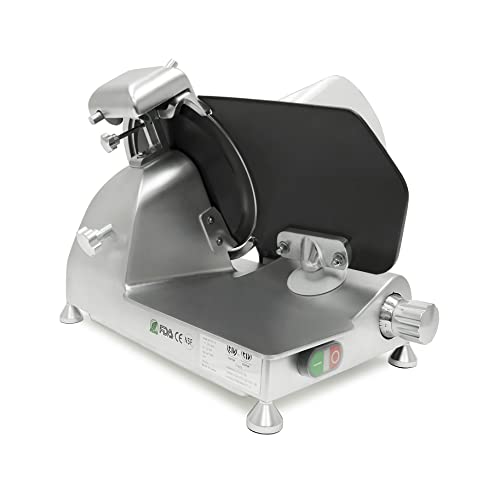 MS 10ET 320W Electric Meat Slicer 10 (Matte Silver Black)