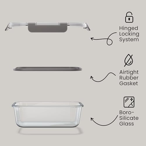 Bakken Borosilicate Glass Food Storage Containers with Lids 24 Pieces (Blue)