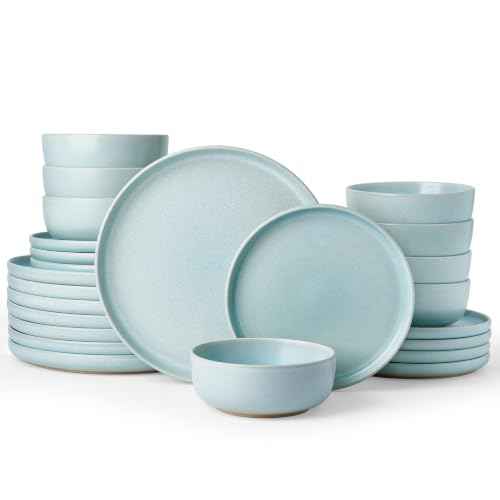Milkyway 24 Piece Stoneware Dinnerware Set (Light Blue / Service for 8 (Standard Dinner Set))