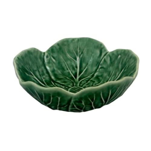 Bordallo Pinheiro Cabbage Bowl Green Set of 4 with Wine Savant Cleaning Towel Bundle Kitchen Bowls for Oatmeal