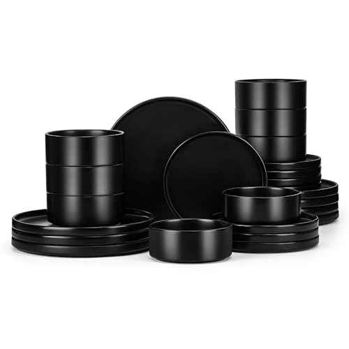 Black Dinnerware Sets for 8 (24 Count)
