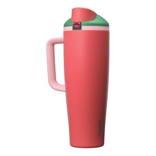 FreeSip Tumbler Stainless Steel Water Bottle 40 oz Strawberry Fields (Strawberry Fields / 40 Ounces)