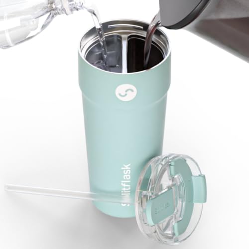 Stainless Steel Insulated Tumbler Cup with Straw & Sip Lid (Royal Mint)
