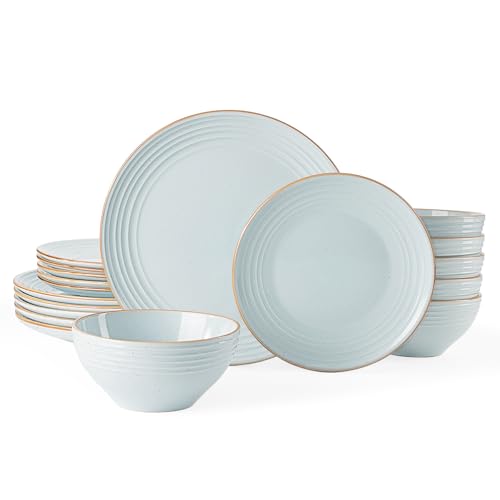 Jupiter Stoneware Dinnerware Sets (Light Blue / 18)