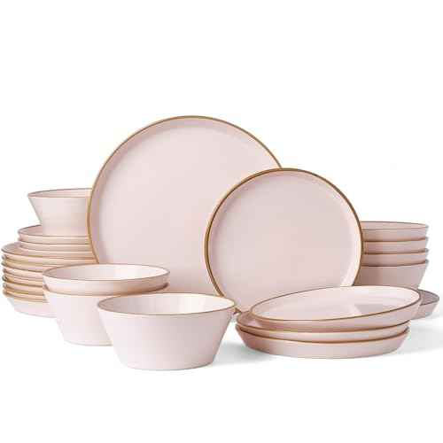 Saturn Stoneware Dishes Dinnerware Set for 8 (24 Count)