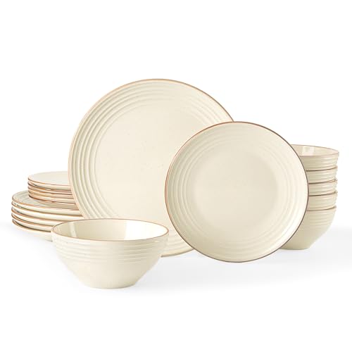 Jupiter Stoneware Dinnerware Sets (Vanilla White / 18)