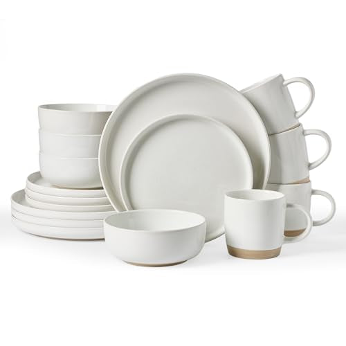 Milkyway 16 Piece Dinnerware Set with Mugs (White / Service for 4 (Include Mugs))