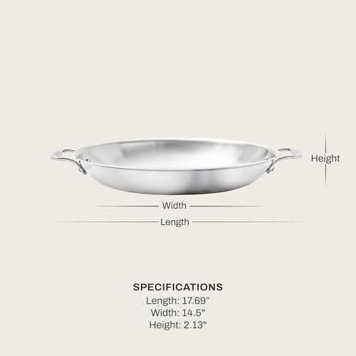 D3® Stainless Steel 14 inch Paella Pan