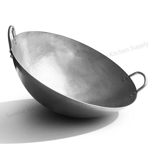 Kitchen Supply Heavy Duty Hong Kong Style Carbon Steel Wok