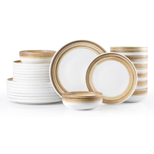 Stoneware Dinnerware Set (Yellow / Service for 8-24Pcs)