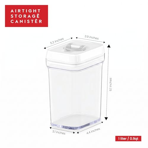 Airtight Food Storage Containers for Pantry With White Lids 1L (01 - 1 Liter (Set of 6))