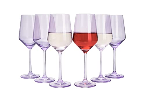 Purple Colored Wine Glass Set (6 Count)