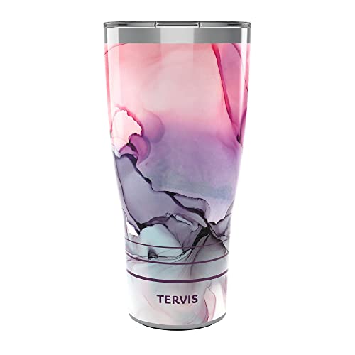 30oz Stainless Steel Tumbler (Inkreel - Fluid Pink / 30oz Traveler with Slider Lid)