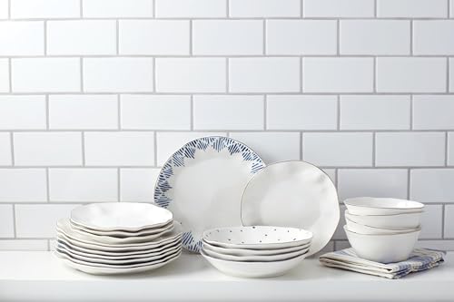 Blue Bay 4 Piece Set Dinner Plates (Dinner Plates, Set of 4, Ikat)