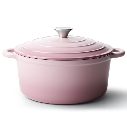 6 Quart Dutch Oven Pot with Lid (6 QT / Pink)