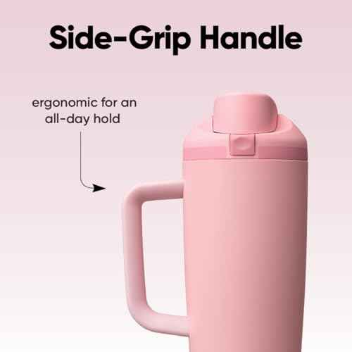 FreeSip Tumbler Stainless Steel Water Bottle 30 oz Rose Quartz (Rose Quartz / 30 Ounces)