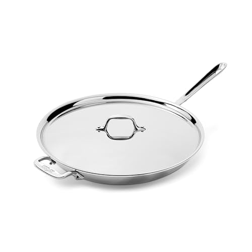 D3® Stainless Steel 14 inch Frying Pan Covered