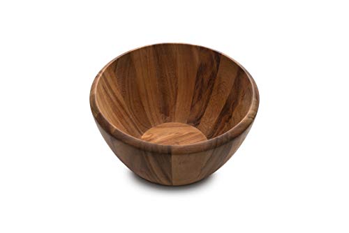 Acacia Wood Salad Bowl (12" Extra Large Madera Salad Bowl)