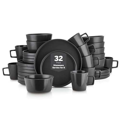 Celina Stoneware 32 Piece Modern Dinnerware Set (32 Count)