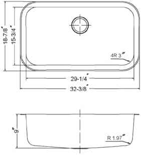 HOUZER MGS-3018-1 Medallion Gourmet Series Undermount Stainless Steel Kitchen Sink, Easy Installation, Large Single Bowl, Satin Finish, Strainer Included