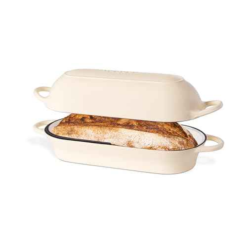 Enamelled Cast Iron Bread Loaf Pot (34cm x 16cm / Cream)