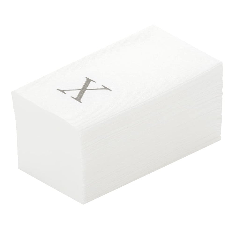 Silver X White Linen Feel Guest Towel Napkin (2000 Count)