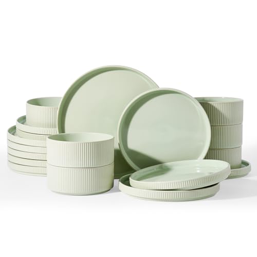 Stoneware Dishes Dinnerware Sets for 6 (18 Count)