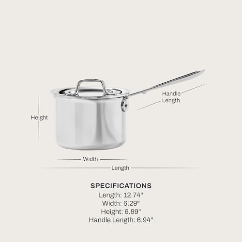 D3 Stainless Steel 2 Qt Saucepan with Lid