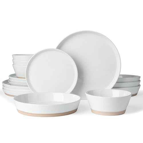 Saturn Stoneware Dinnerware Set with Pasta Bowl (16 Count)