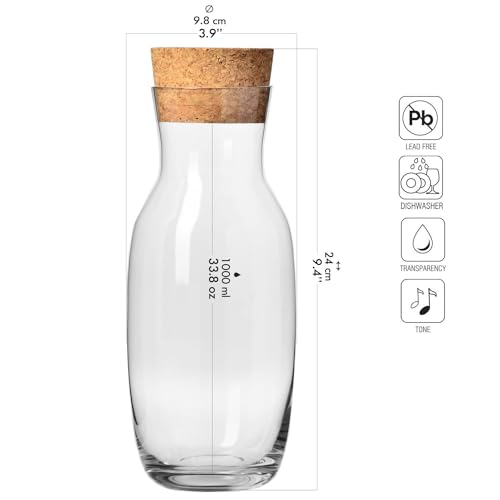 Water Carafe with Cork Stopper