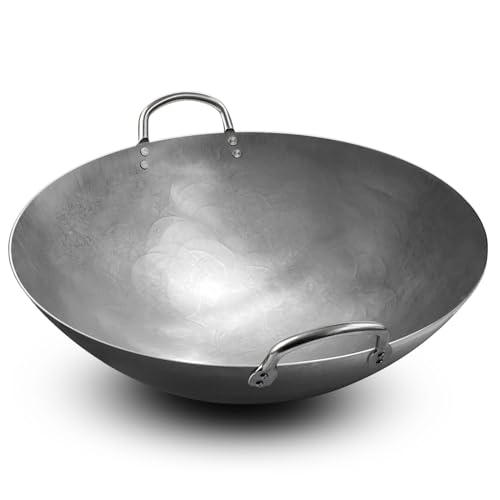 Kitchen Supply Heavy Duty Hong Kong Style Carbon Steel Wok