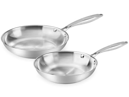 Tri Ply 304 Stainless Steel Frying Pan Set (8" & 10")