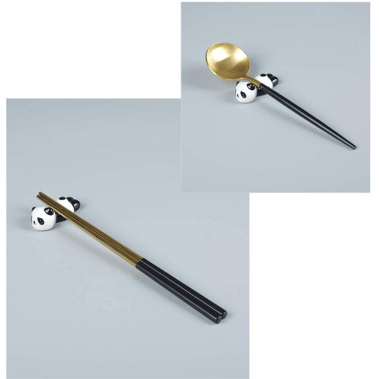 YEYILILINHONG 6PCS Cute Ceramic Panda Chopsticks Rest Rack Stand Holder for Chopsticks (6 Count)