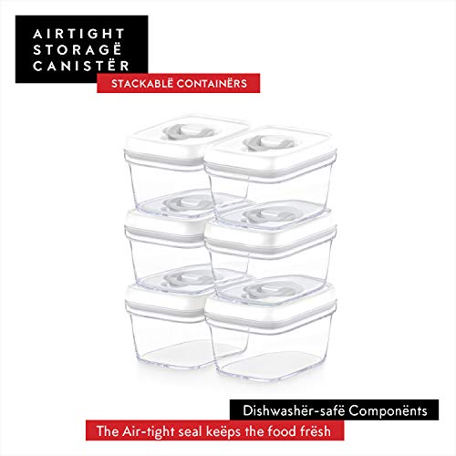 Airtight Food Storage Containers with White Lids (05 - 0.4 liter (Set of 6))